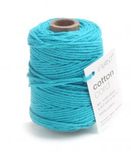Cotton Cord / Katoen touw 50 meter turquoise ø2mm