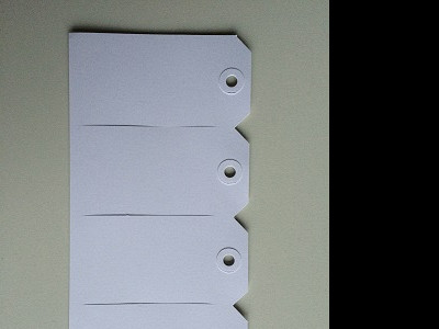Kartonnen labels nr. 5 55x110mm 1000st wit