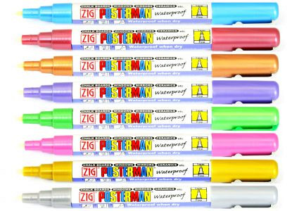Krijtstift posterman PMA-30 medium punt 2mm metallic silver