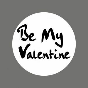 Etiket / Sticker wit-zwart 'Be My Valentine' 500 stuks