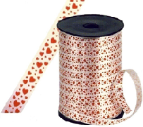 Krullint hartjes malo 10mm x 250 meter wit/rood