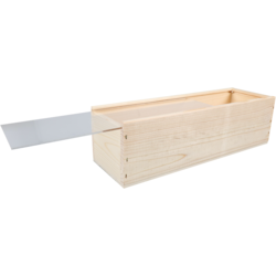 Wijnkist voor 1 fles 340x95x85mm met PLEXIGLAS schuifdeksel