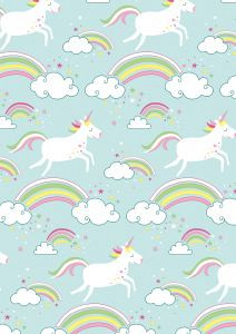 Cadeaupapier 50cm K601741 UNICORN LIGHT TURQOISE