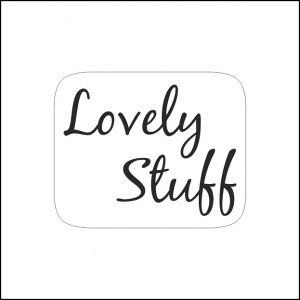 Etiket / Sticker wit met zwart Lovely Stuff 500 stuks