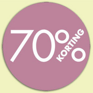 Kortingsticker rond 18mm 1000 stuks 70% roze