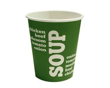 Soup beker karton 250 cc groen BAMBOO 50 stuks