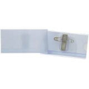 Badge houder met veiligheidsspeld 40x75mm + kaart 100 stuks