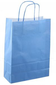 Papieren koordtas 22x10x31cm 50st licht blauw