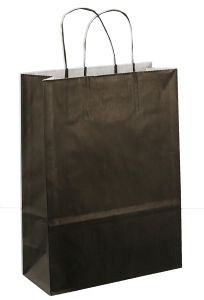 Papieren koordtas 22x10x31cm 50st zwart