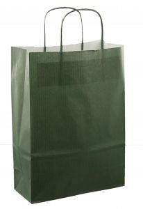 Papieren koordtas 22x10x31cm 50st donker groen