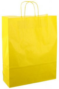 Papieren koordtas 32x12x41cm 50st fel geel