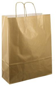 Papieren koordtas 32x12x41cm 50st goud