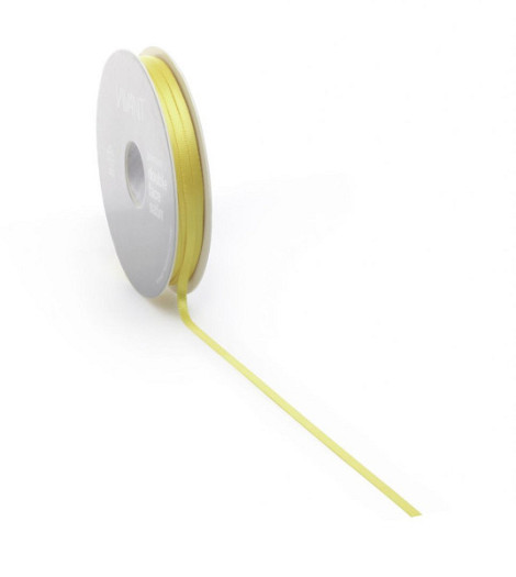 Satijnlint PREMIUM Double face 3mm x 50 meter yellow