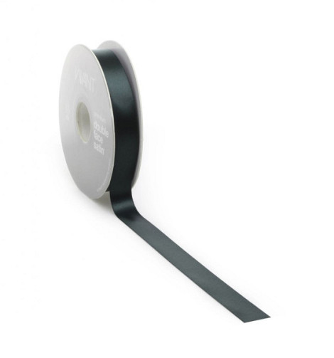 Satijnlint PREMIUM Double face 25mm x 25 meter dark green