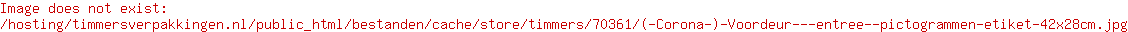 ( Corona ) Voordeur - entree pictogrammen etiket 42x28cm | Timmers Verpakkingen