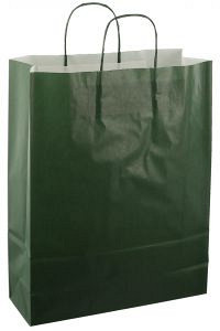 Papieren koordtas 32x12x41cm 50st donker groen