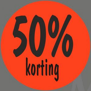 Kortingsticker rond 35mm 500 stuks 50% oranje