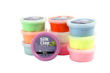 Klei Silk Clay basic-2 10 x 40gr 10 neon kleuren
