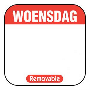 Daglabel beschrijfbaar afm. 25x25mm 1000 stuks etiket WOENSDAG