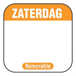 Daglabel beschrijfbaar afm. 25x25mm 1000stuks etiket ZATERDAG