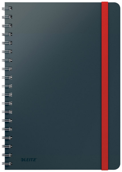 Notitieboek Leitz Cosy B5 160 blz spiraal lijn grijs