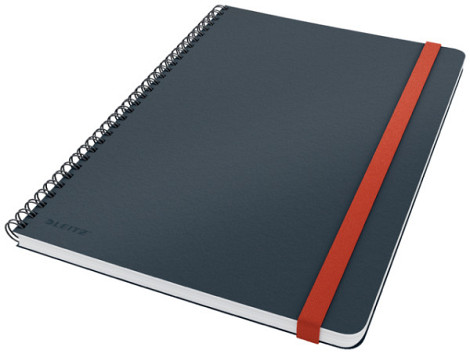 Notitieboek Leitz Cosy B5 160 blz spiraal lijn grijs