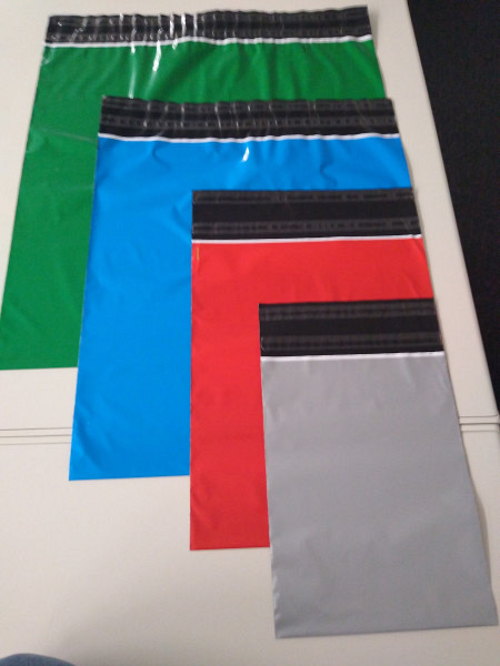 LDPE kleding verzendzak 500x530 + 80mm 70micron 250 stuks BLAUW