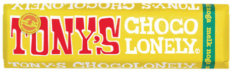 Chocolade Tony's Chocolonely melk noga reep 47gr