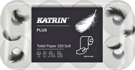 Toiletpapier Katrin Plus 3-laags 250vel 72rollen wit