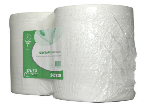 Toiletpapier Euro Products P4 maxi jumbo 2l recycled 380m wit 240238