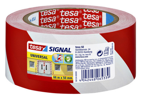 Waarschuwings- en markeringstape tesa® Signal Universal 66mx50mm rood/wit