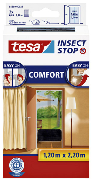 Insectenhor tesa® Insect Stop COMFORT deur 2x 0,65x2,50m zwart