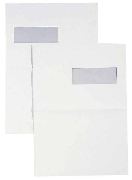 Envelop Hermes akte C4 229x324mm venster rechts 4x11cm zelfklevend wit doos à 250 stuks