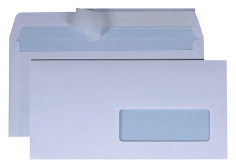 Envelop Quantore 110x220mm venster 3x10cm rechts zelfklevend 25 stuks