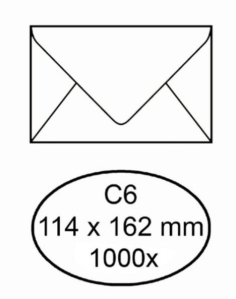 Envelop IEZZY bank C6 114x162mm gegomd wit