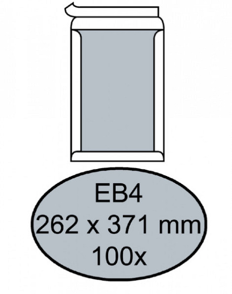 Envelop Quantore bordrug EB4 262x371mm zelfkl. wit 100stuks