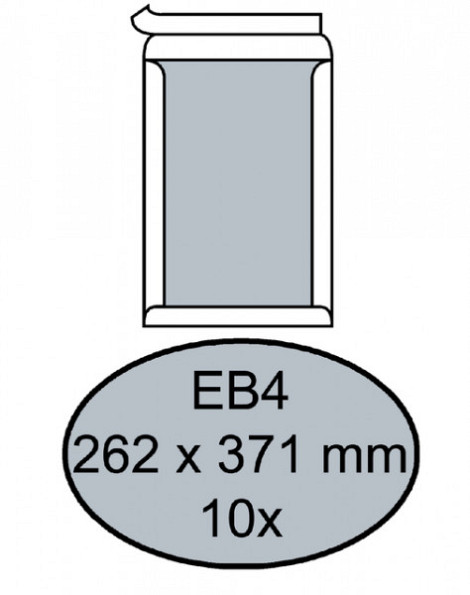 Envelop Quantore bordrug EB4 262x371mm zelfkl. wit 10stuks