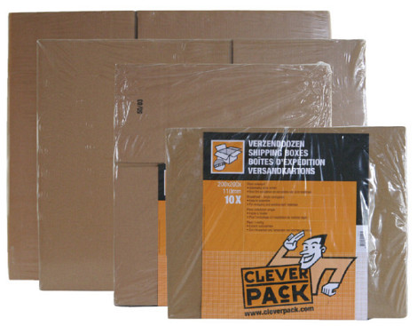 Verzenddoos CleverPack enkelgolf 430x305x250mm bruin pak à 30 stuks