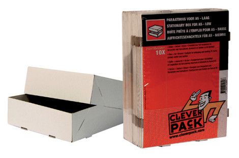 Paraatdoos CleverPack A5 218x155x55mm voor 500 vel wit pak à 10 stuks