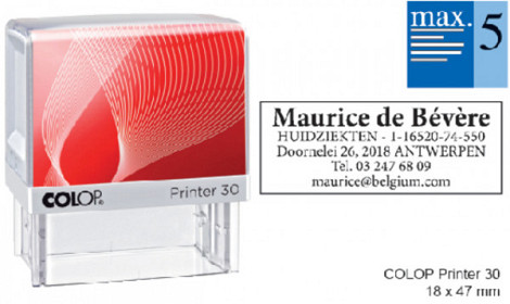 Tekststempel Colop Printer 30 personaliseerbaar 5regels 47x18mm