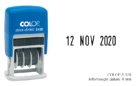 Datumstempel Colop Printer Mini S 120 Nederlands blauw