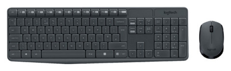 Toetsenbord- en muisset Logitech MK235 draadloos QWERTY zwart