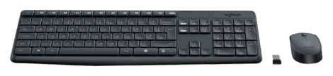 Toetsenbord- en muisset Logitech MK235 draadloos QWERTY zwart