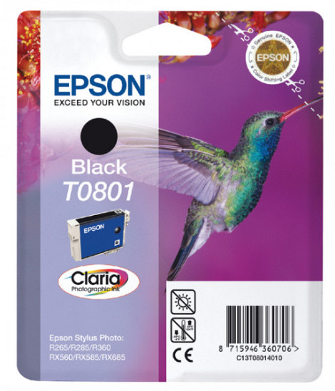 Inktcartridge Epson T0801 zwart