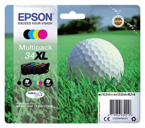 Inktcartridge Epson 34XL T3476 zwart + 3 kleuren