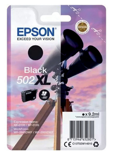 Inktcartridge Epson 502XL T02W1 zwart