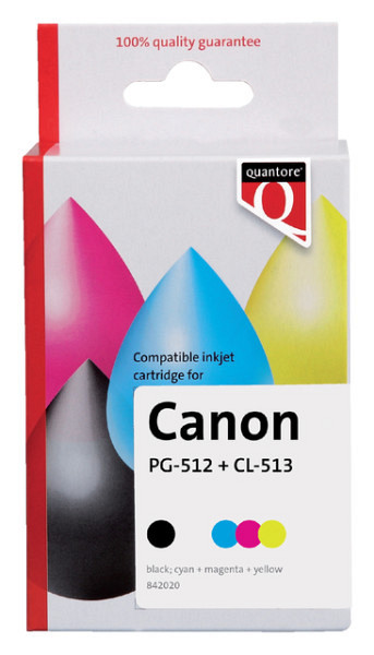 Inktcartridge Quantore alternatief tbv Canon PG-512 CL-513 zwart + 3 kleuren