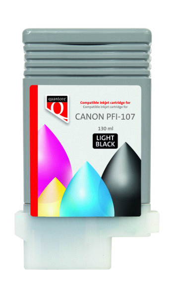 Inktcartridge Quantore alternatief tbv Canon PFI-107 licht zwart