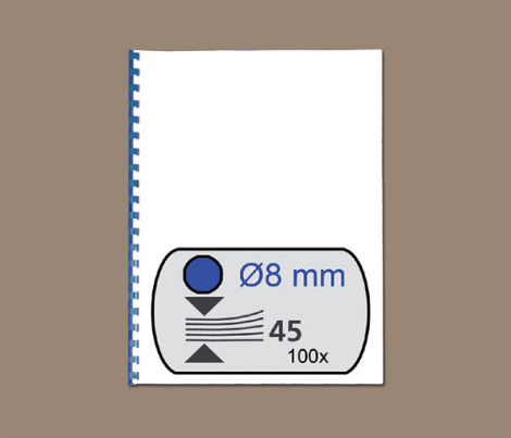 Bindrug GBC 8mm 21rings A4 blauw 100 stuks