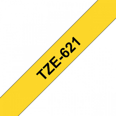 Labeltape Brother P-touch TZE-621 9mm zwart op geel